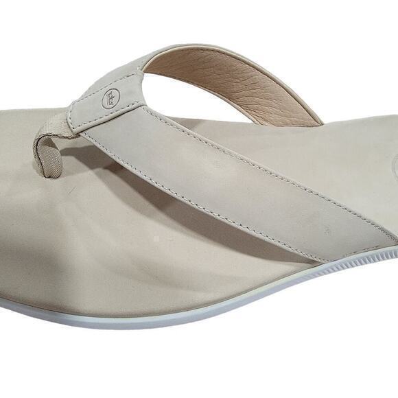 Peter Millar Men's Hyperlight Slide Flip Flop Tan Nubuck size 13 Comfort Leather - Picture 10 of 10